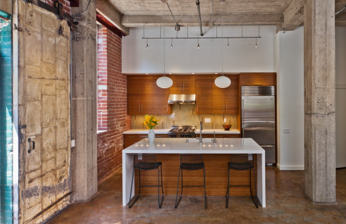 concrete-look walls