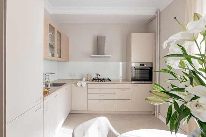 kitchen countertop in beige tones