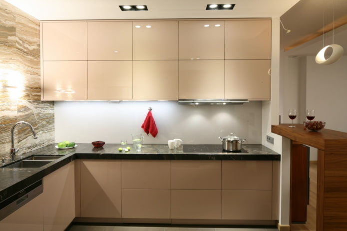 beige kitchen countertop