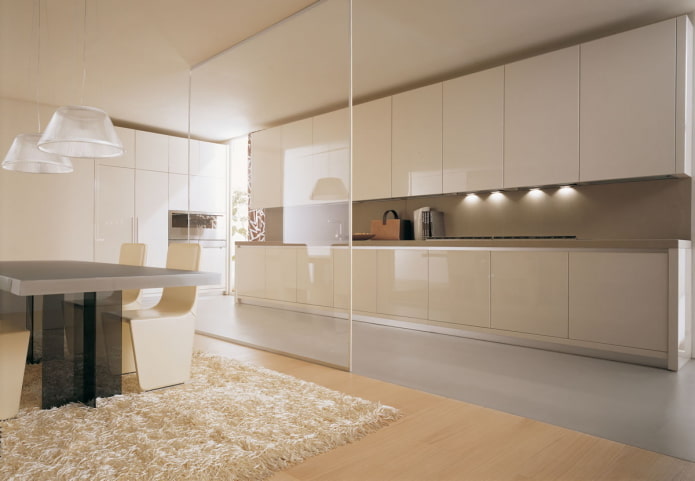 beige kitchen interior in a minimalist style