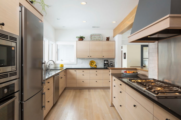 beige kitchen interior in Scandinavian style