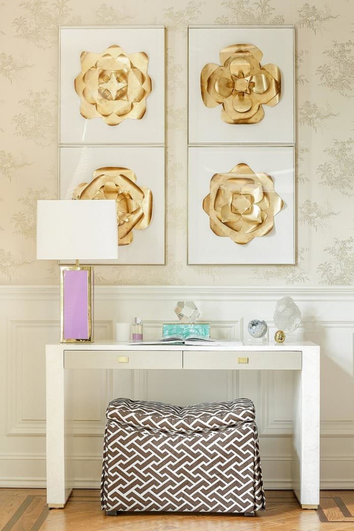 combination of beige wallpaper
