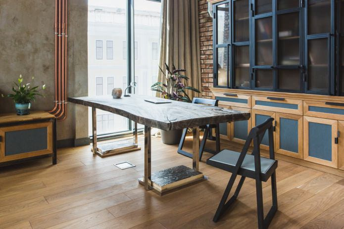 kitchen-dining room in loft style