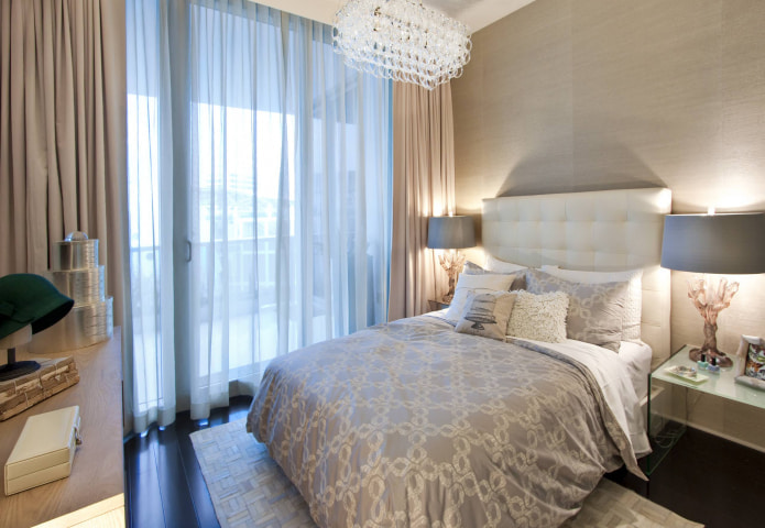 blue tulle with beige curtains