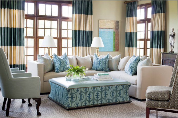 striped curtains