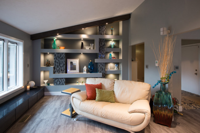 beige sofa in the living room