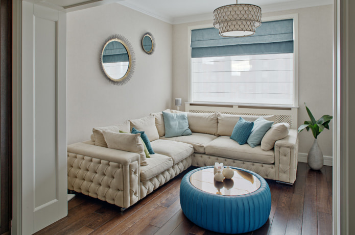 blue curtains
