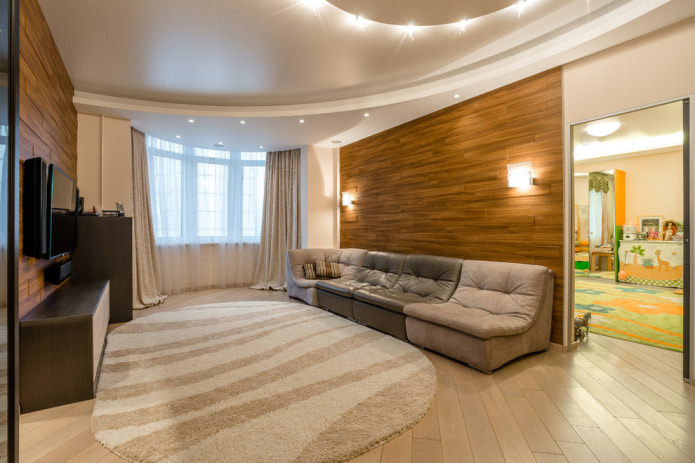 Beige and brown sofa