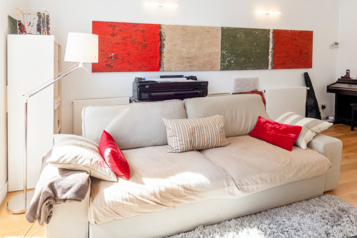 bedspread on the sofa