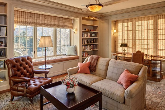 checkered sofa