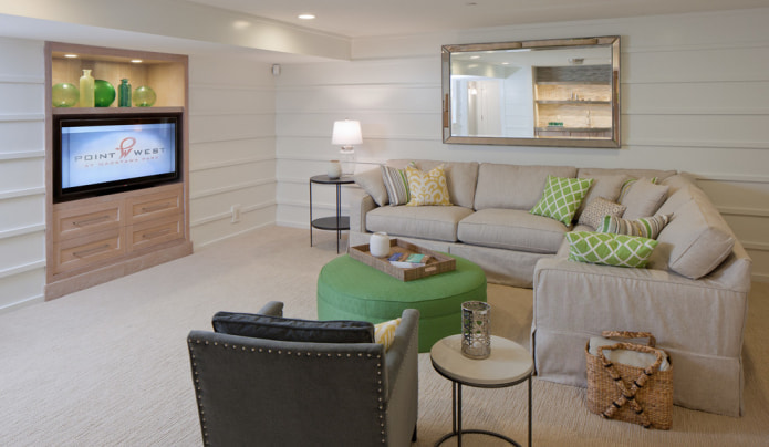 Beige-green sofa