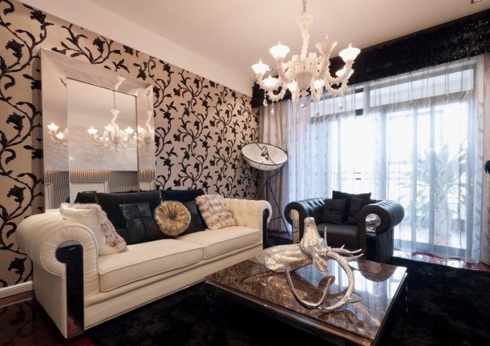 Black and beige sofa