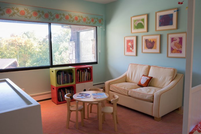 sofa in a children's room