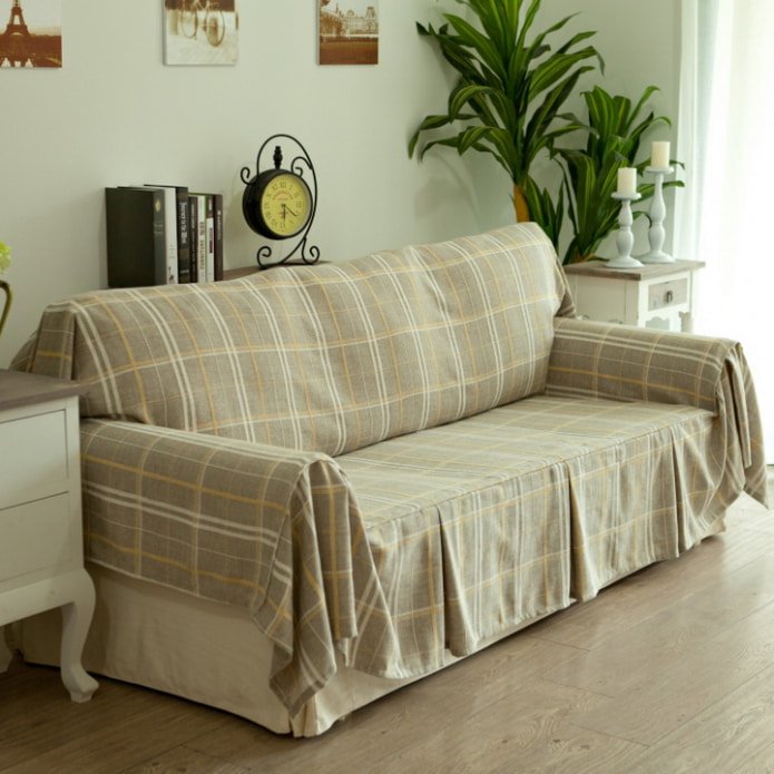 checkered sofa