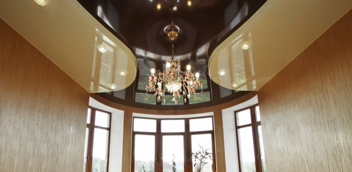 Beige and black ceiling