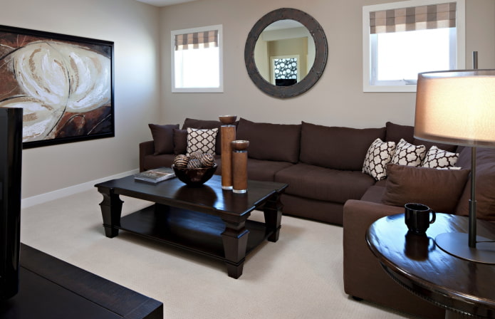 dark brown sofa