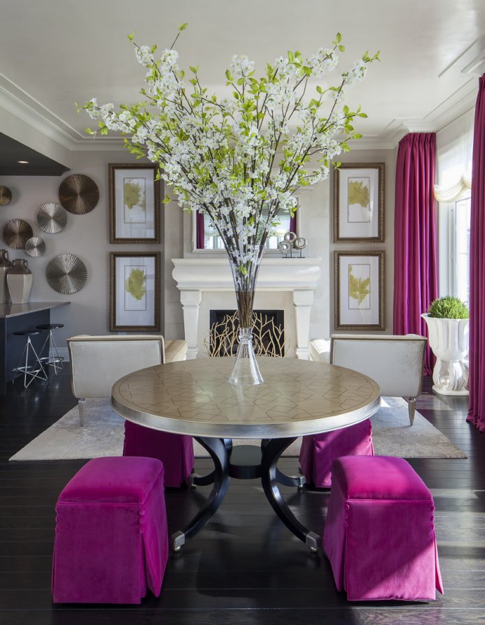 pink color in the interior