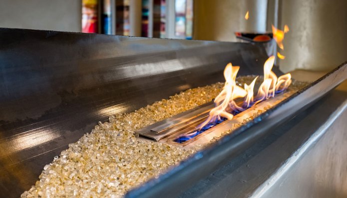 bio fireplace close-up