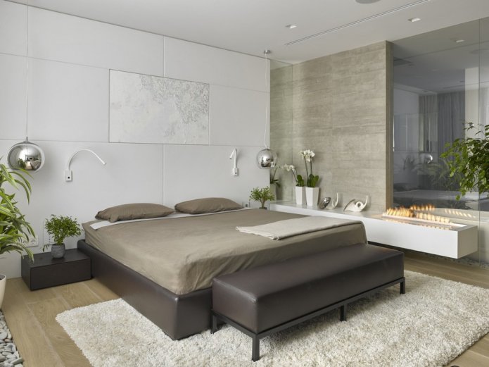 bedroom with a bio-fireplace