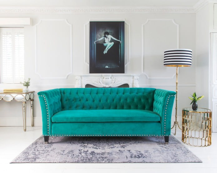 turquoise sofa