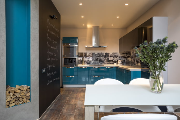 turquoise kitchen wallpaper