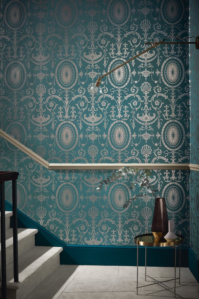 silver patterns in a flight of stairs