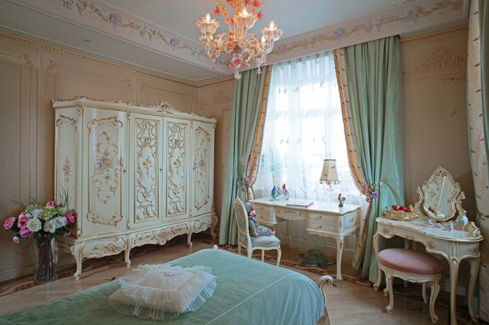 curtains in the bedroom interior