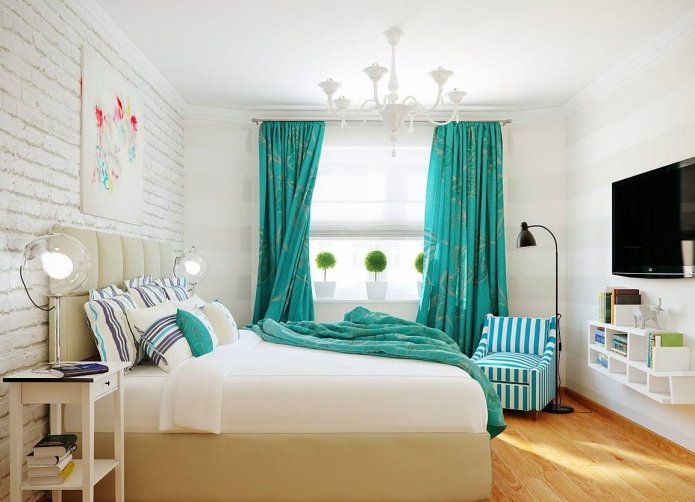 turquoise curtains