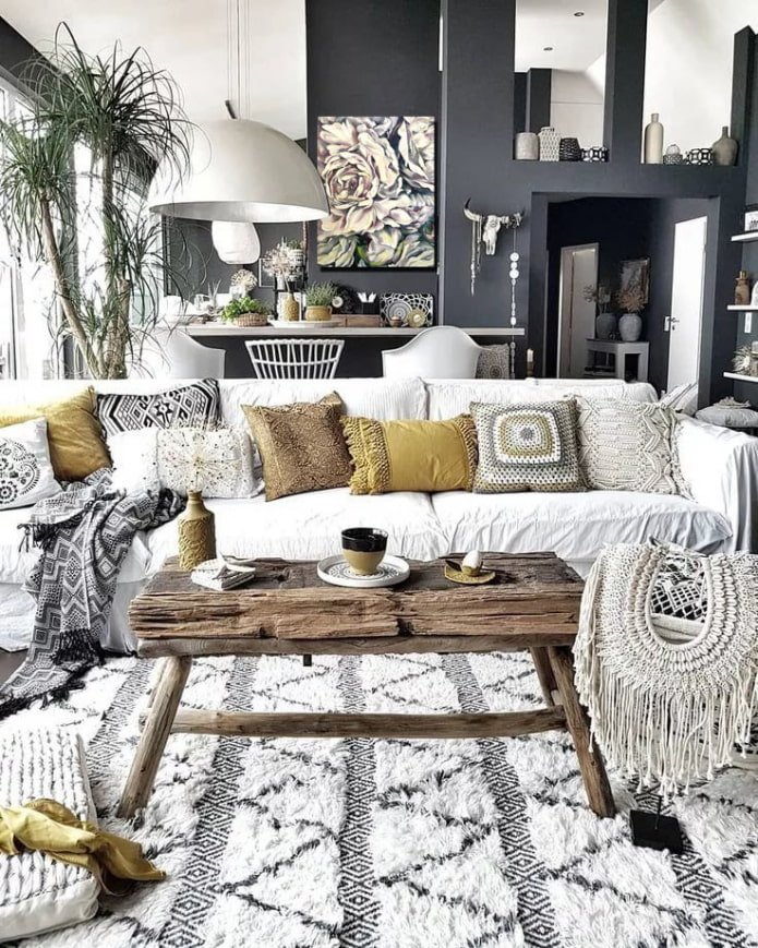 living room in gray