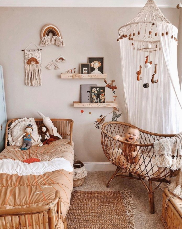 children's room in warm tones
