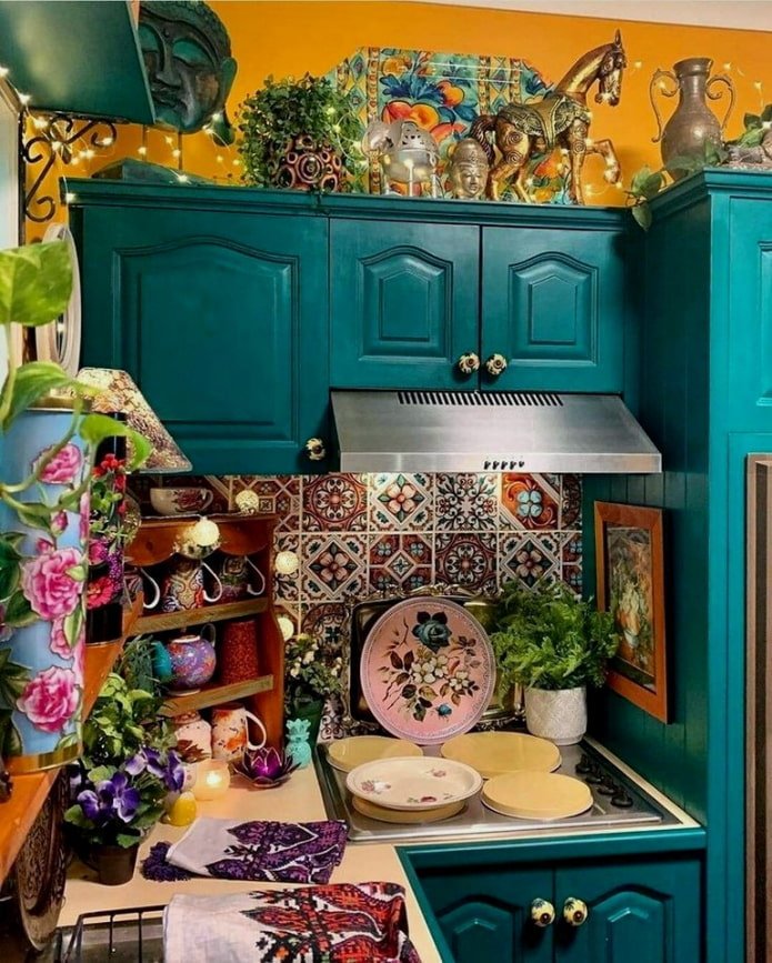 bright boho kitchen