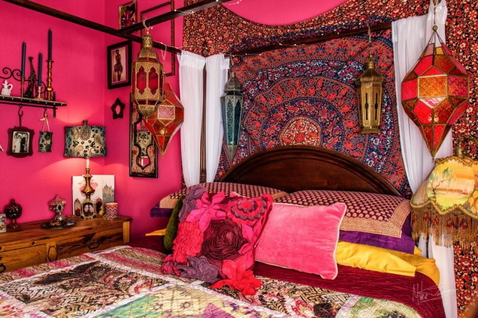 bright walls in the bedroom