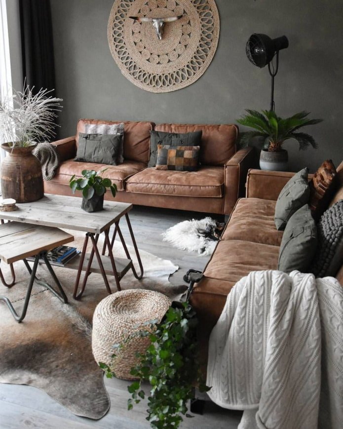 living room with two sofas