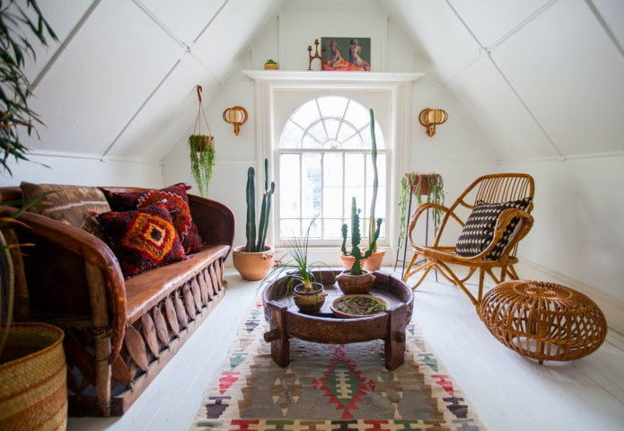 wicker furniture in the interior