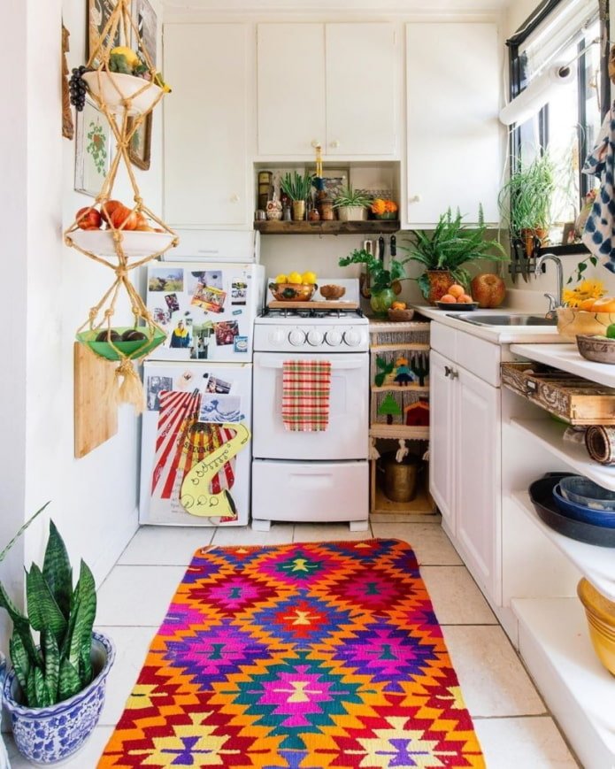 kitchen set in boho style