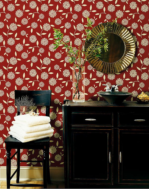 wallpaper with a floral print