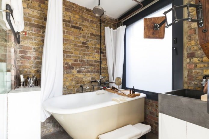 brick in the bathroom interior