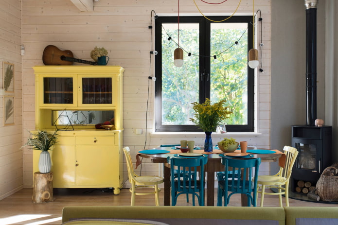 bright furniture for the kitchen