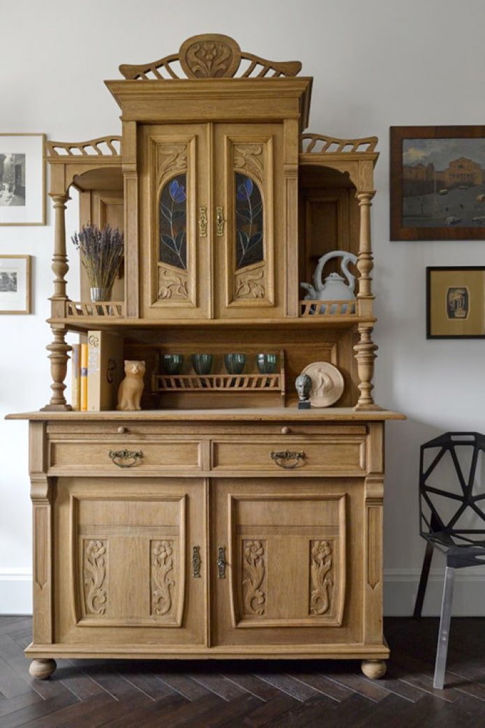 sideboard made of natural wood