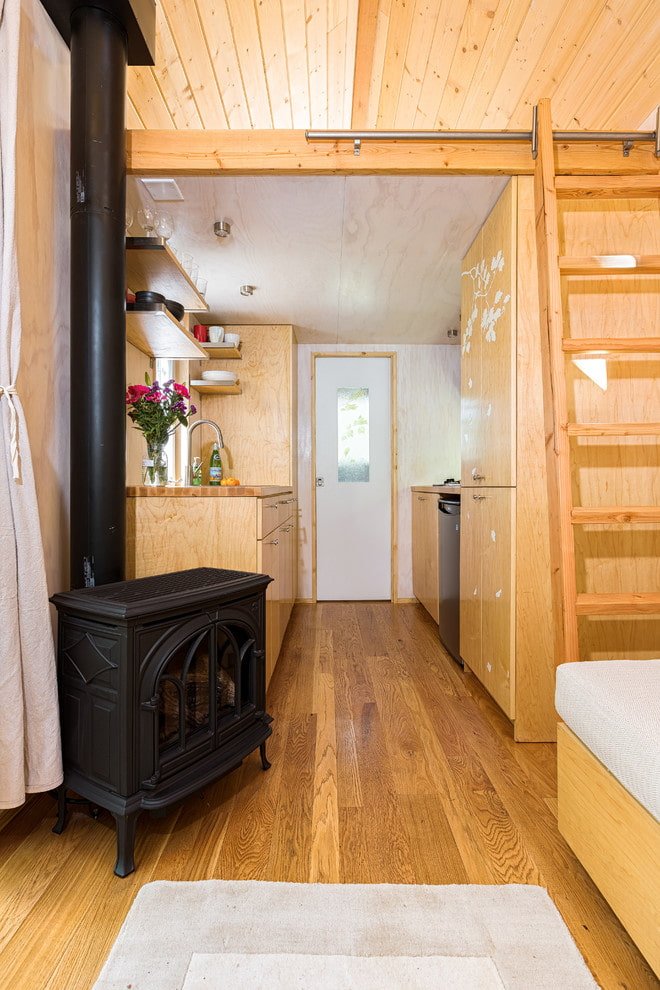 Potbelly stove in a private house