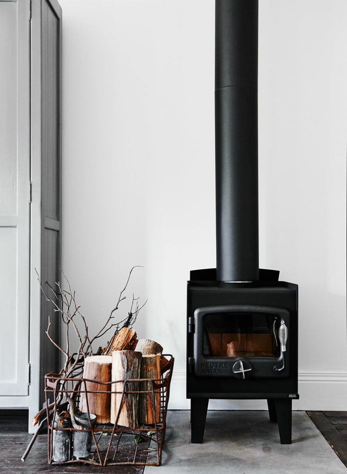 A stove in a laconic environment