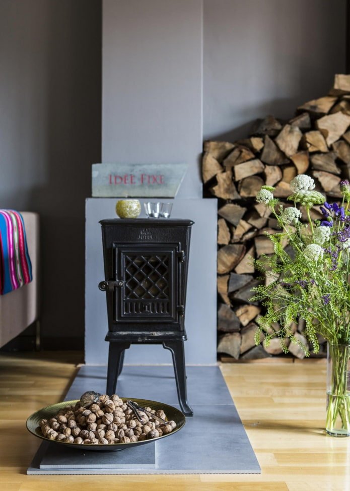 Provencal style potbelly stove