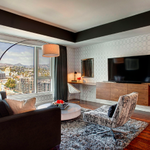 White and black and white wallpaper in the living room: 55 photos in the interior-3