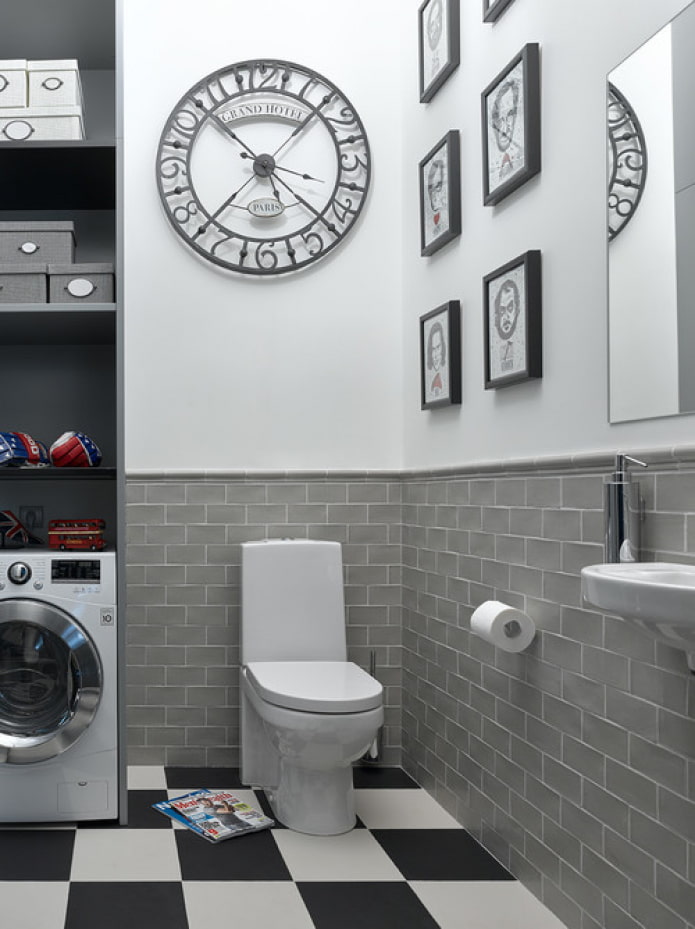 clock in the bathroom