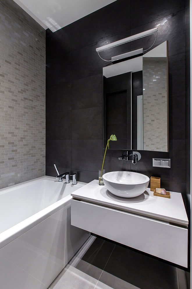 Black and gray bathroom