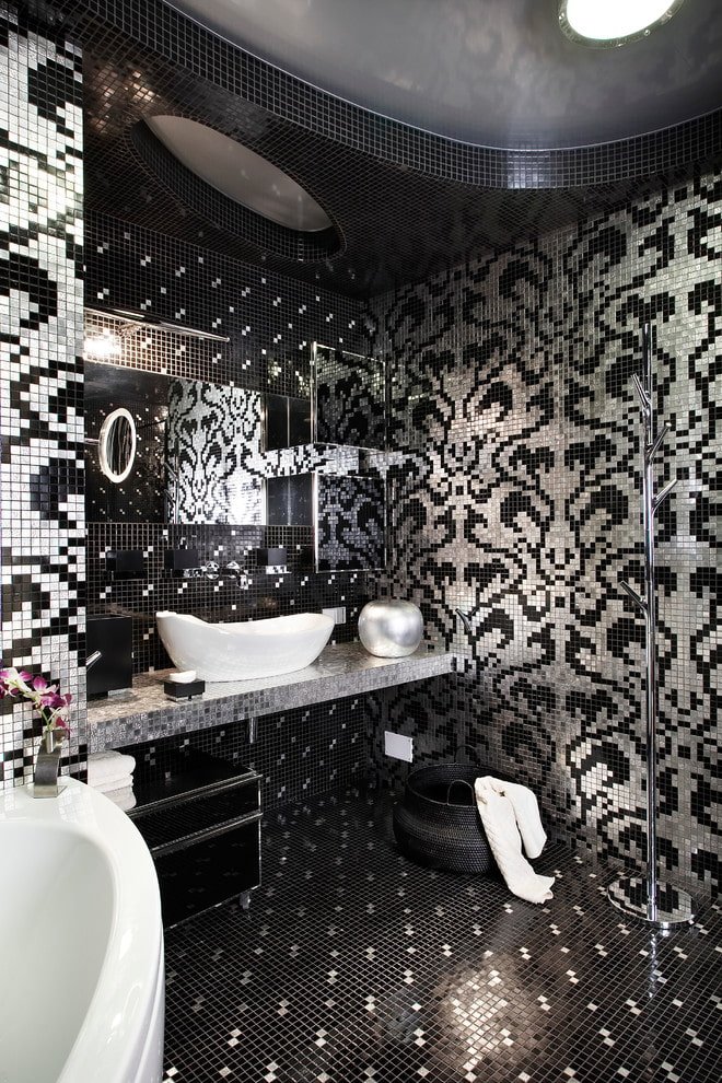 mosaic finishing with a pattern