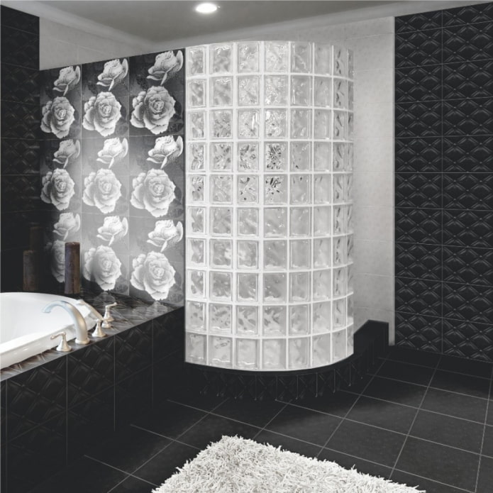finishing with tiles with flowers
