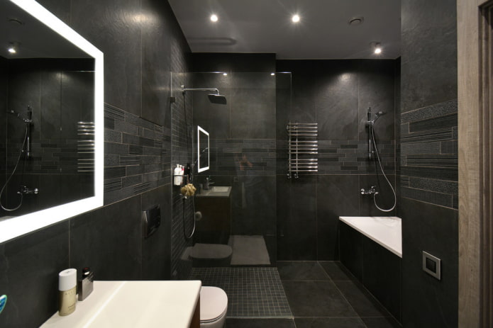 black floor and walls