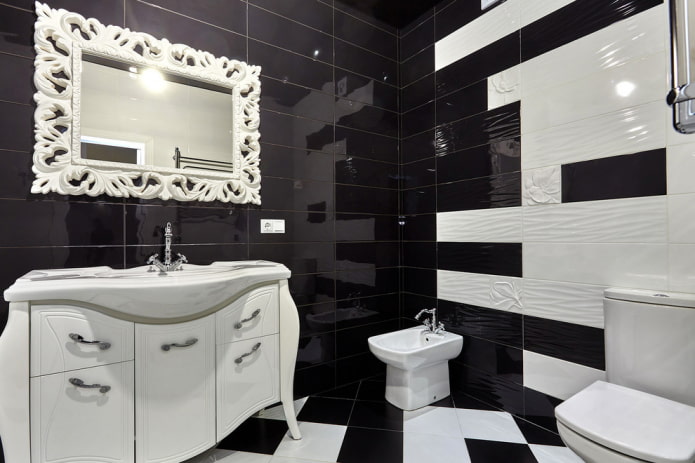 contrasting bathroom finish
