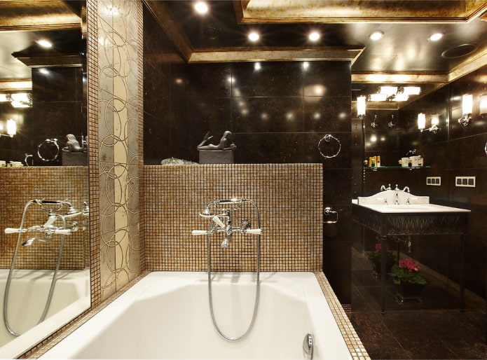 black and gold bathroom